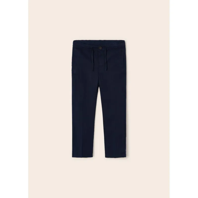 LINEN PANT NAVY CHINO REGULAR FIT / 3512-069