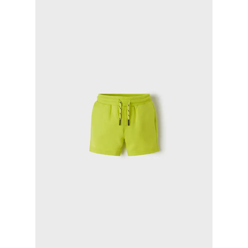 JOGGING SHORT LIME GREEN TERRY PULL TIE WAIST / 621