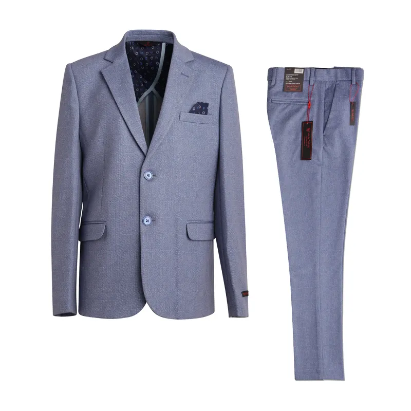 2PC SUIT BASKET WEAVE BLUE STRETCH SLIM FIT / BLZ-5445-LZ-5445