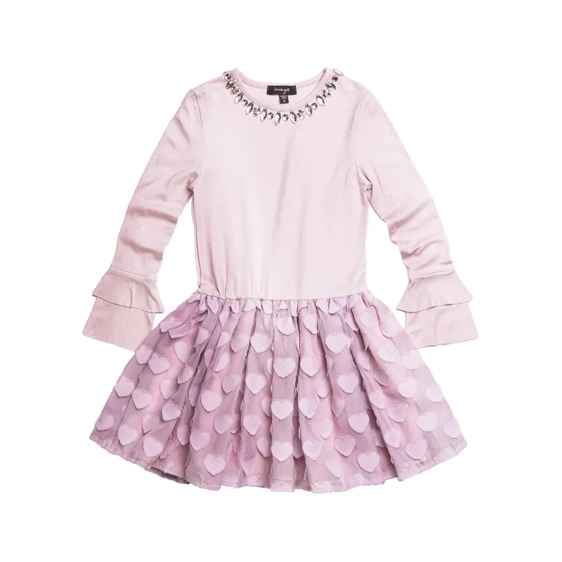 DRESS PINK JEWEL NECKLINE ME
