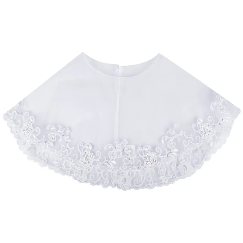 BOLERO WHITE TULLE EMBROIDERED FLOWERS & SEQUINS / CCCJ315