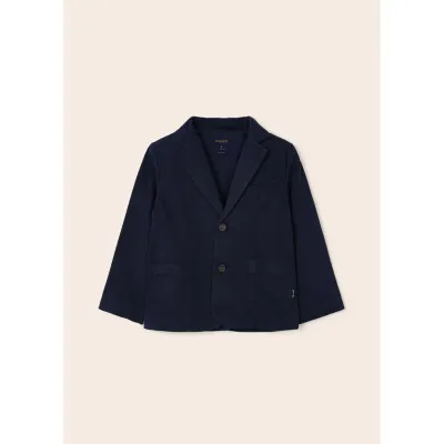 LINEN JACKET NAVY 2POCKETS / 3451-095