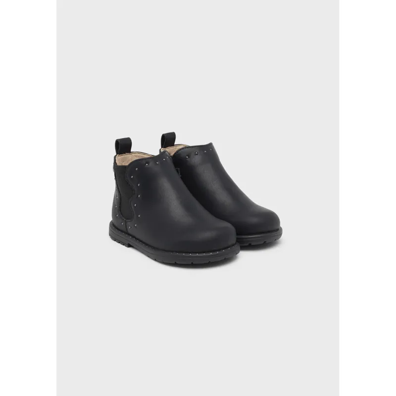 BIKER BOOT BLACK CHELSEA STUD TRIM / 42393-025