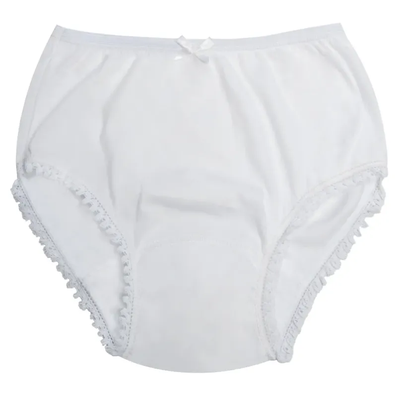 UNDERWEAR LACE LEG TRIM WHITE GIRL'S / 24