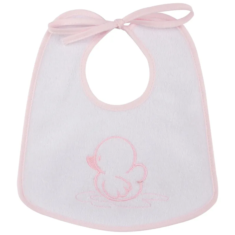 TERRY BIB EMB PINK DUCK / TR