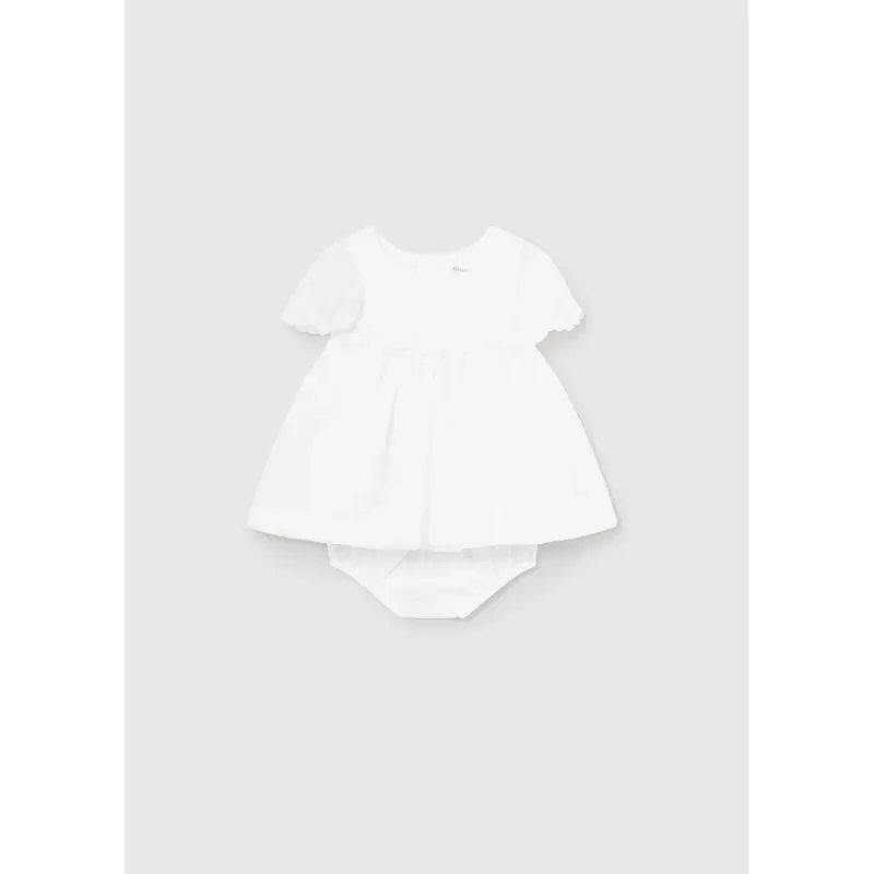 2PC DRESS & PANTIES CREAM EMBROIDERED TULLE / 1826-056
