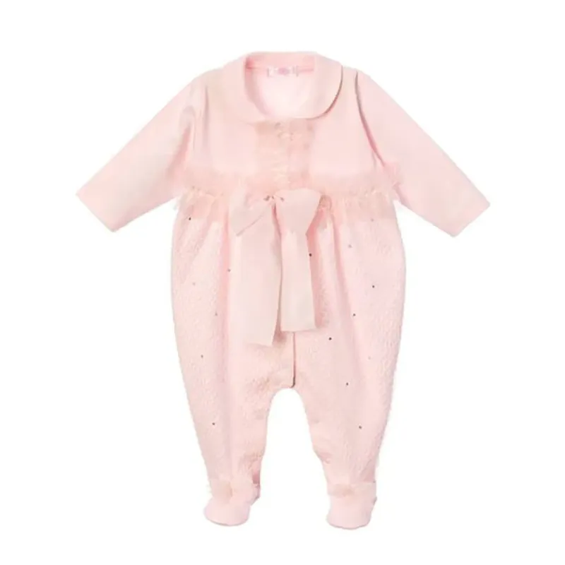 BABYGROW PINK FRONT CLOSURE TULLE & BOW & RHINESTONE TRIM / BGL-37417P