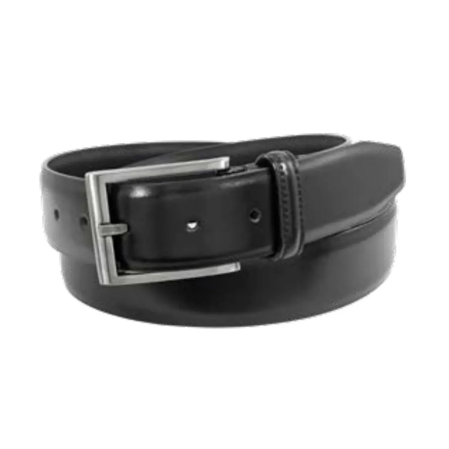 BELT BLACK LEATHER SILVER BUCKLE / FL5006-001