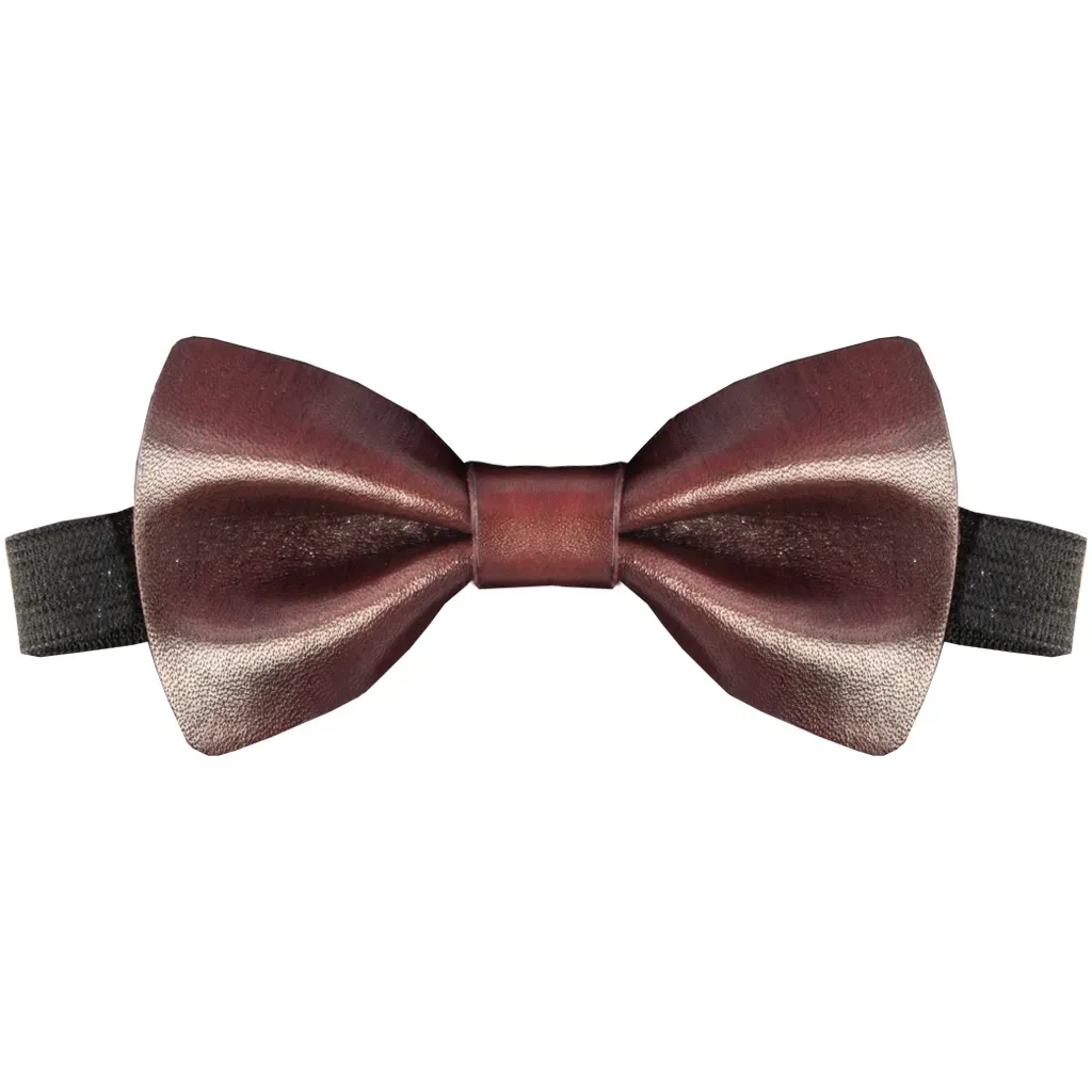 LEATHER BOWTIE BURGUNDA