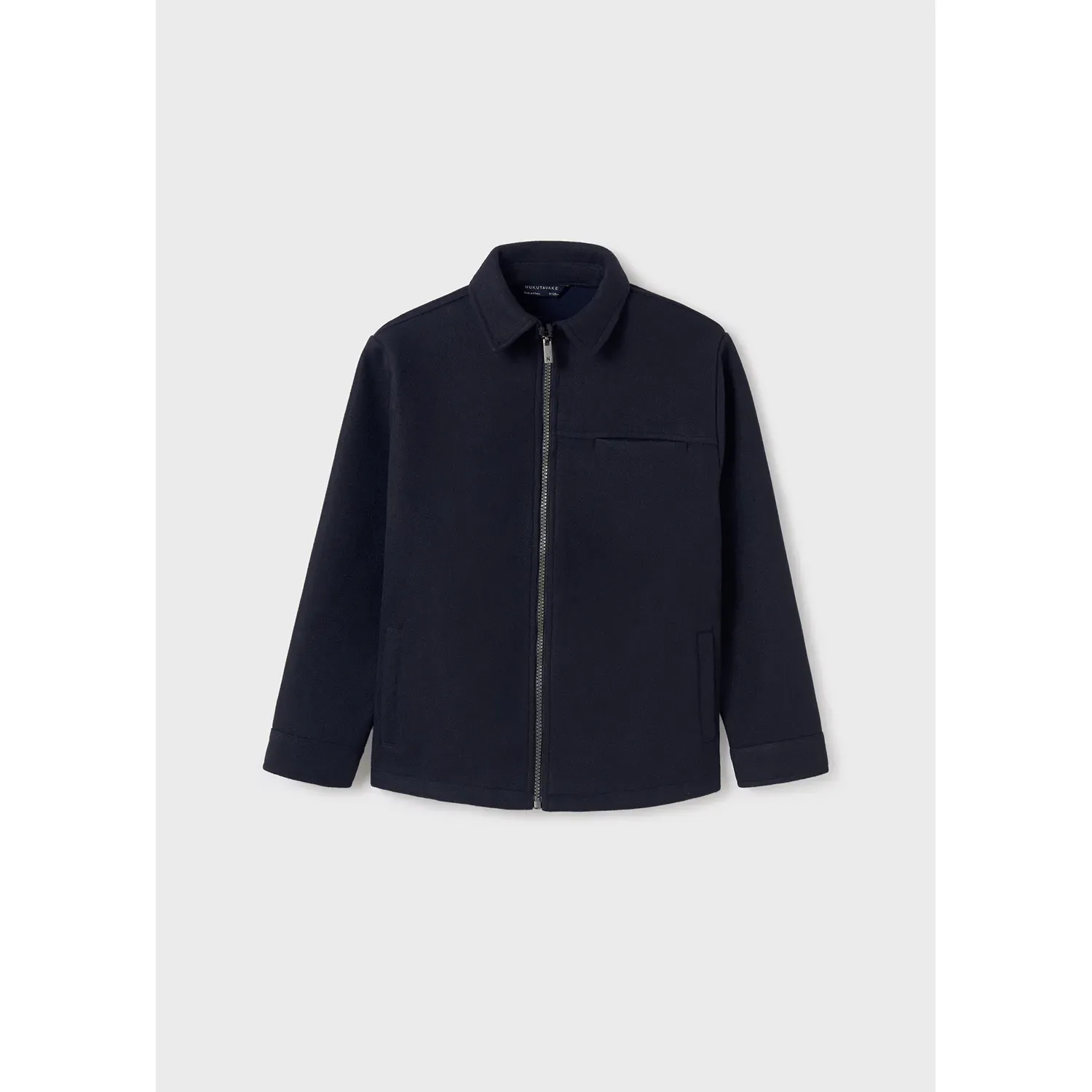 NAVY KNIT OVERSHIRT ZIP CLOSURE / 7106-043