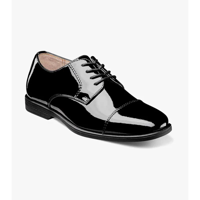 SHOE REVEAL CP OX JR BLACK PATENT WITH LACES / 16599
