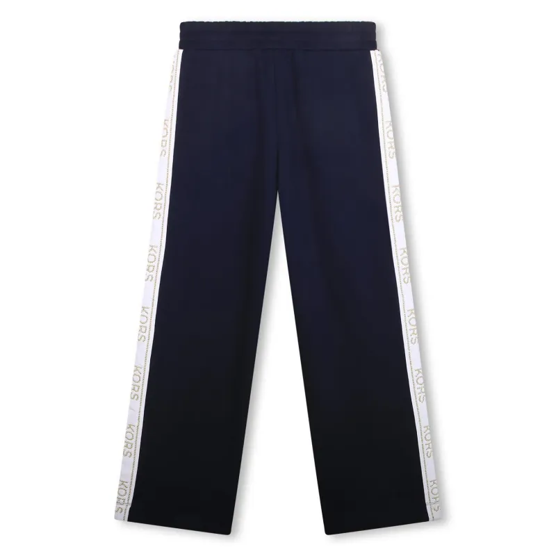 JOGGING BOTTOMS NAVY WHITE & GOLD SIDESTRIPE KORS LOGO / R14158-849
