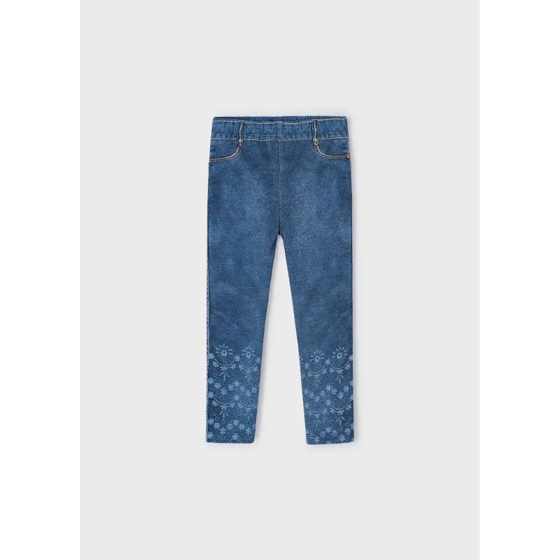 LEGGING SOFT DENIM LIKE FLOWER PRINT / 3701-026