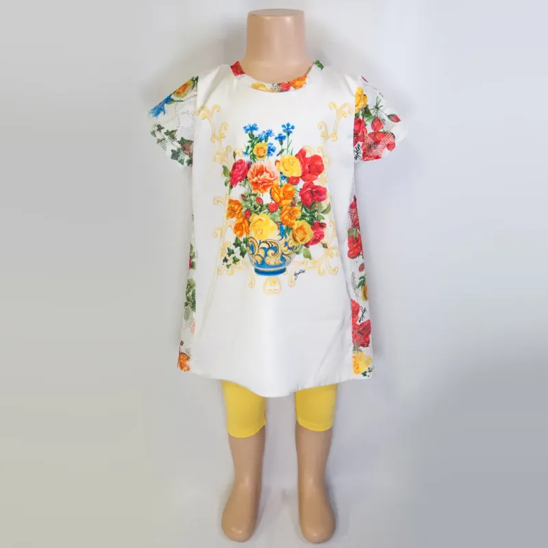 2PC TOP&LEG BJ13778 FLOR&YEL