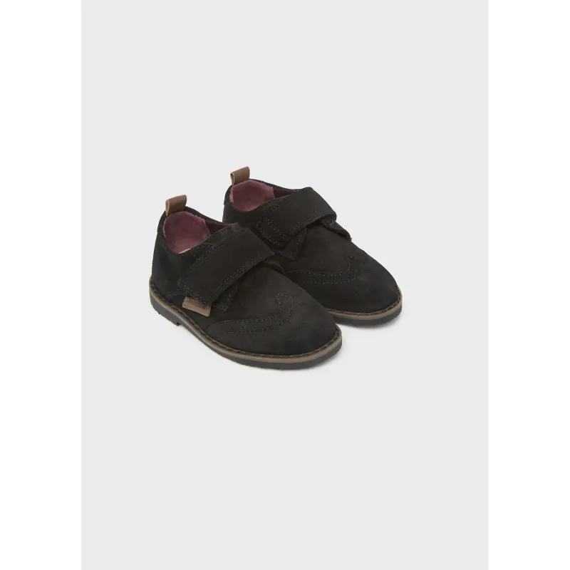 OXFORD SHOE BLACK SUEDE VELCRO CLOSURE / 42427-062