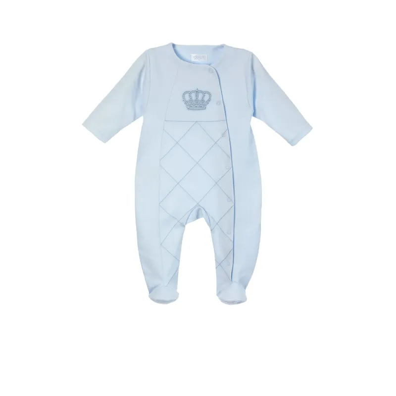 BABYGROW BLUE HENRY SIDECLOSURE CROWN PRINT / GBLK53110B