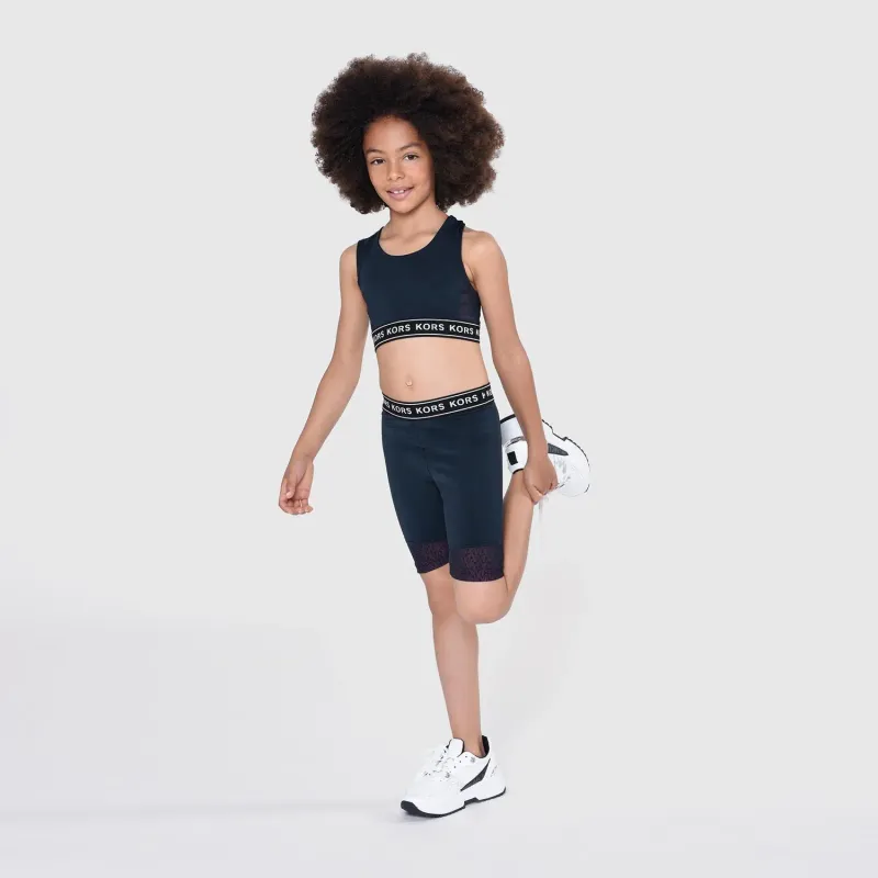 CYCLIST SHORTS BLACK WHITE KORS WAIST LOGO / R14135-09B