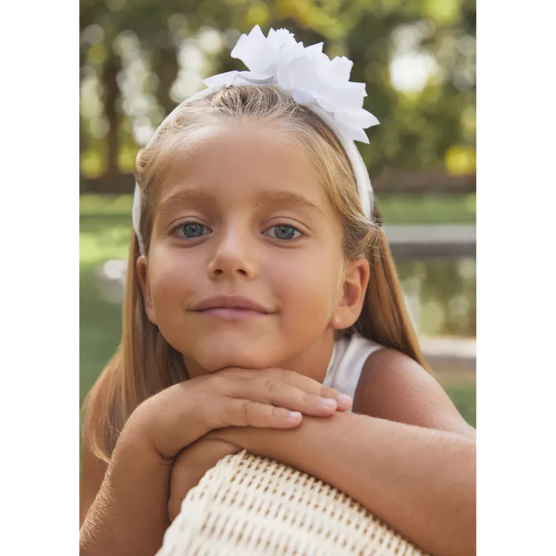 HEADBAND ORGANZA & FLOWER TRIM / 5416-001