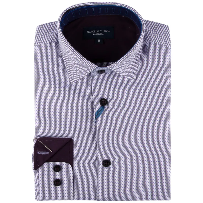 SHIRT WINE BLACK GRID / 5814