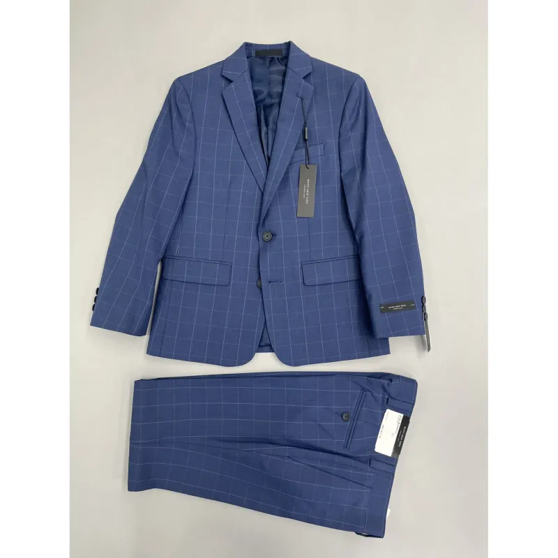 FORMAL SUIT BLUE HUSKY FIT SQUARE PATTERN / HCRL2MAWH712