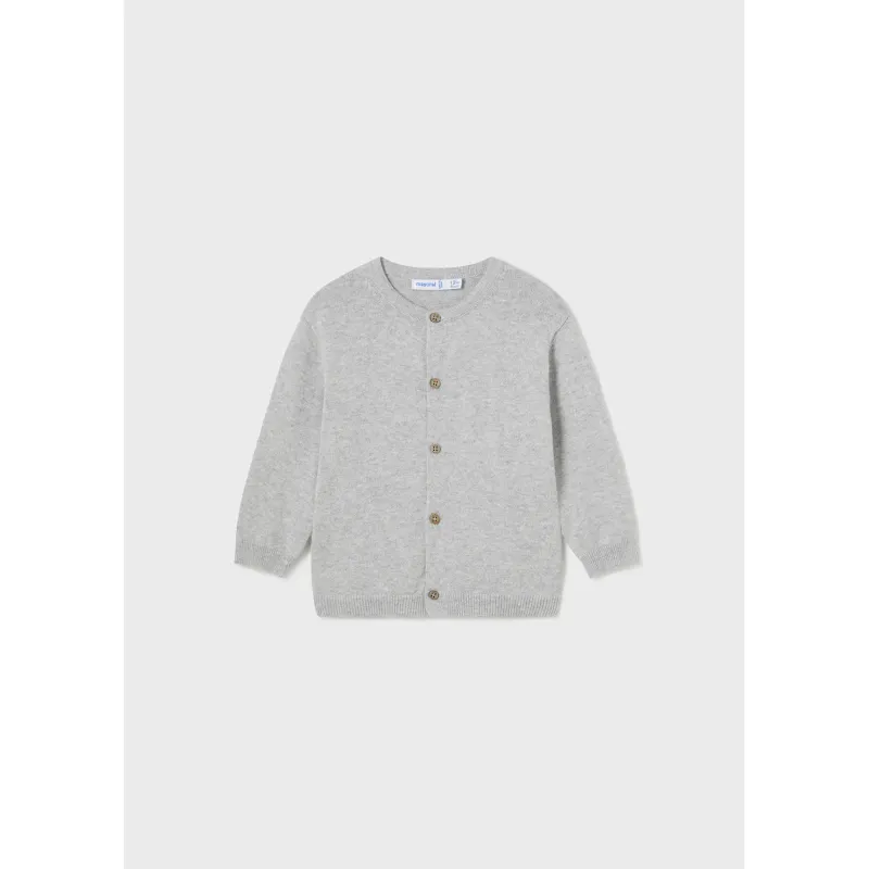 GREY CARDIGAN FINE KNIT BUTTON CLOSURE / 2320-061
