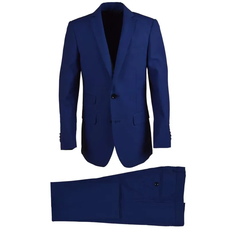 2PC SUIT COBALT BLUE HUSKY WOOL BLEND / ST2007H