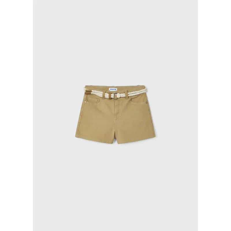 TWILL SHORTS & BELT LIGHT BROWN / 234-027