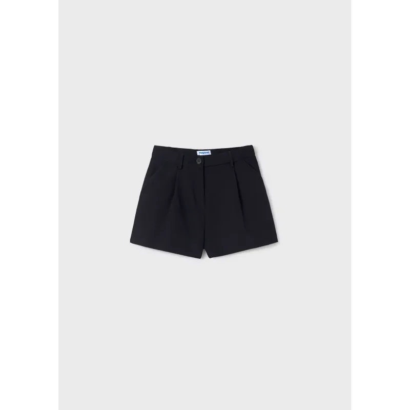 CREPE SHORT BLACK POCKETS & PLEATS / 6266-042
