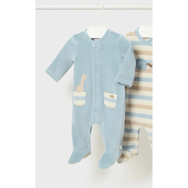 BABY BLUE SLEEPER VELOUR FRONT CLOSURE 2POCKETS / 2794-068