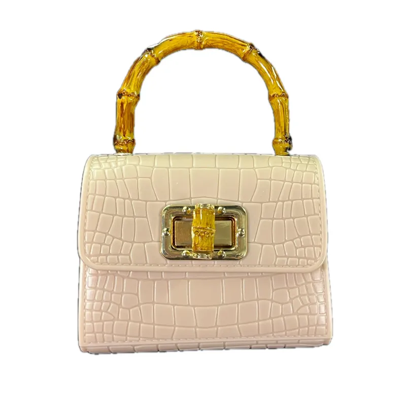 PURSE BEIGE ROSE JELLY BAMBOO HANDLE / PSJL0712
