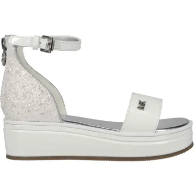 SANDAL WHITE & SILVER GLITTER ZIP BACK / MK101026C