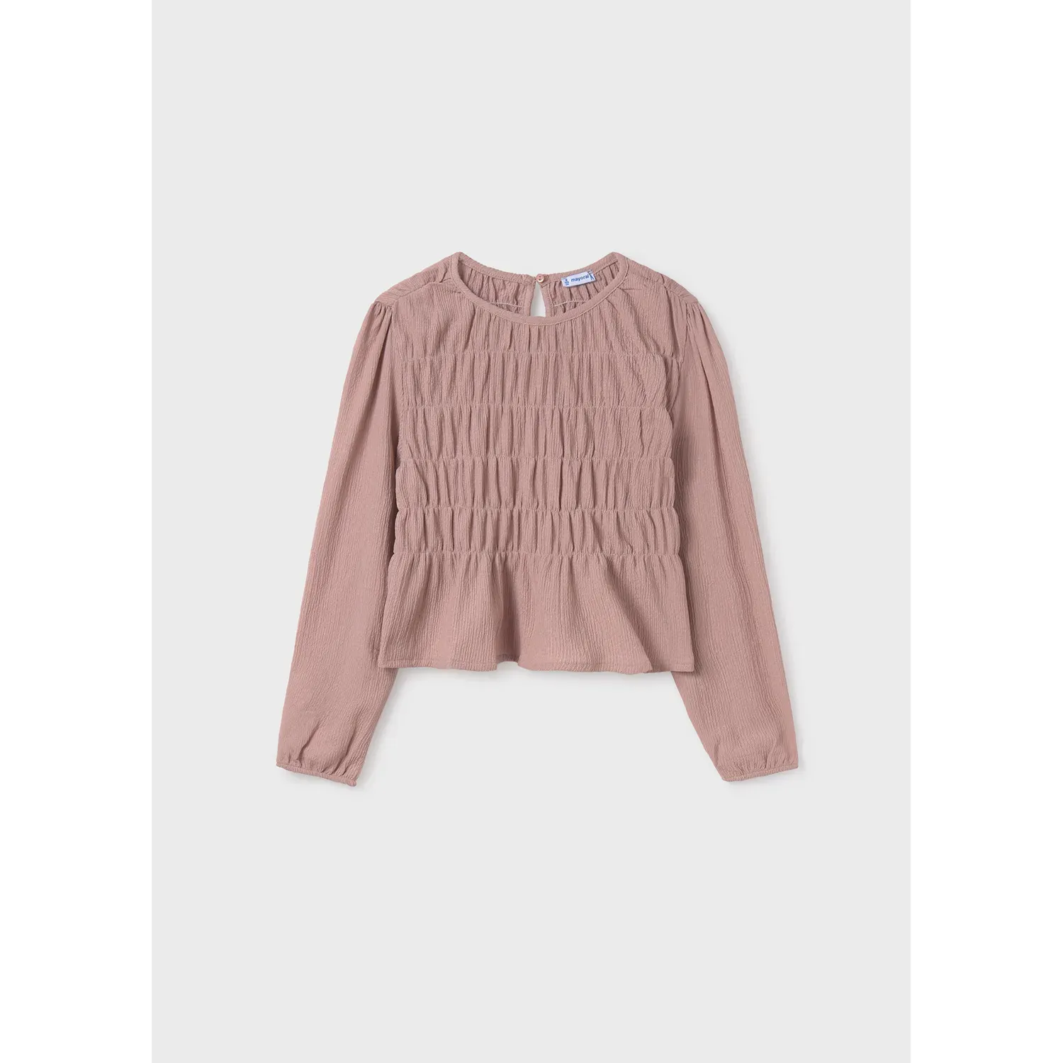 PINK KNIT BLOUSE LONG SLEEVE WITH GATHERING / 7192-080