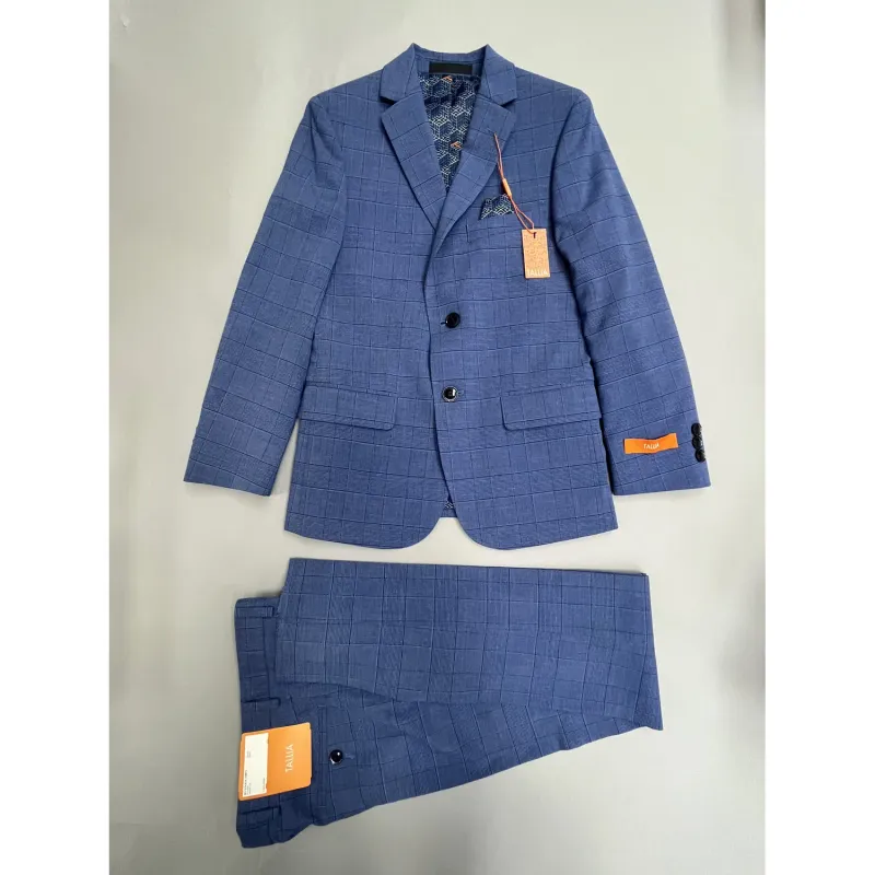 2 PC SUIT BLUE NAVY LARGE CHECK REGULAR FIT / BVNN2OCZ0071