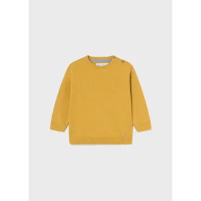 YELLOW KNIT SWEATER LONG SLEEVE COTTON BASIC / 309-010