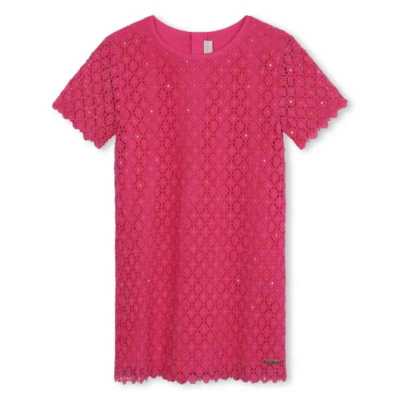DRESS PINK EYELET-LACE SHORT SLEEVE / R30024-49M
