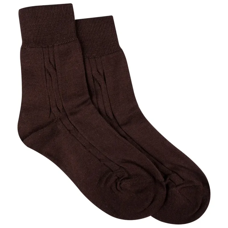 SOCK BROWN COTTON / 2051