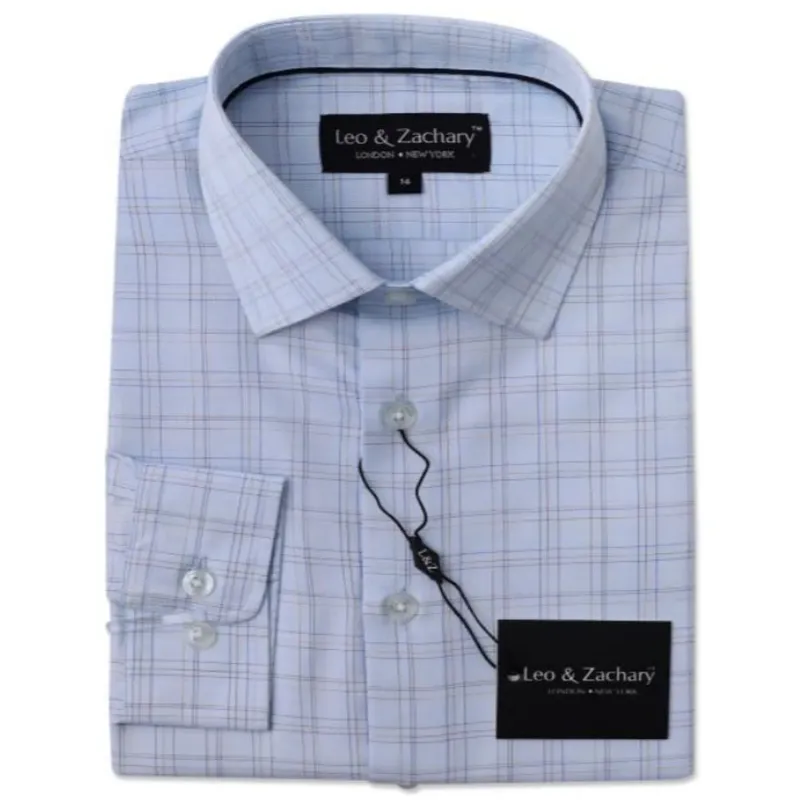 SHIRT BLUE & CAMEL GRAPH CHECK PRINT / 5950