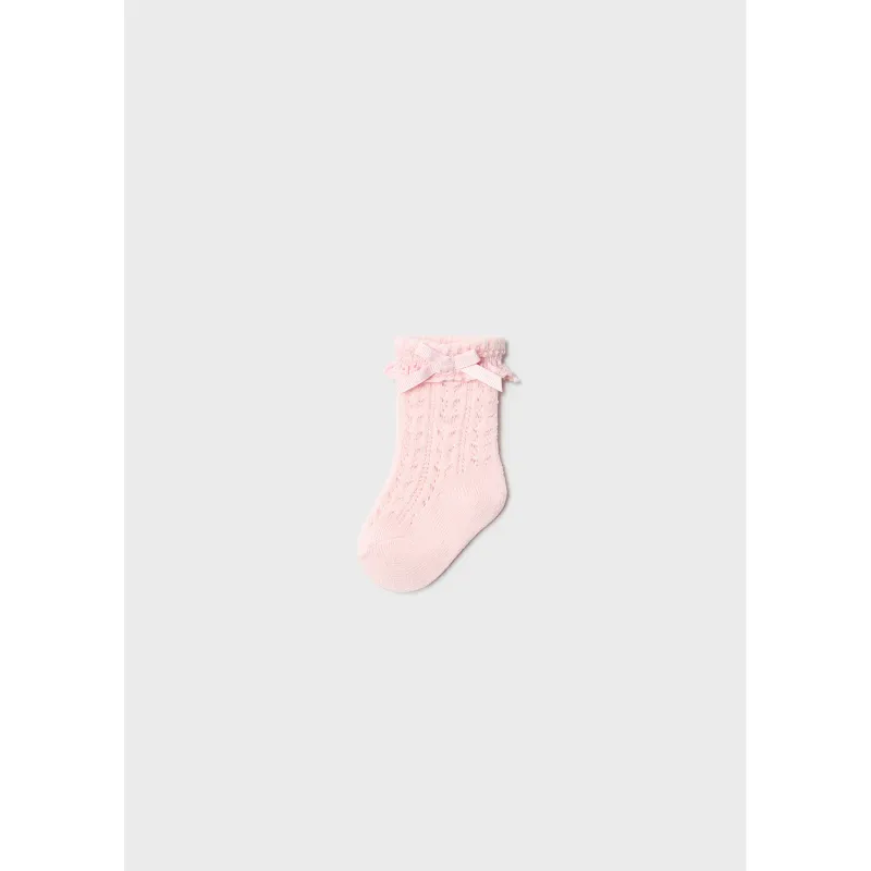 HIGH CUT SOCKS BABY ROSE FRILL TRIM / 9659-022
