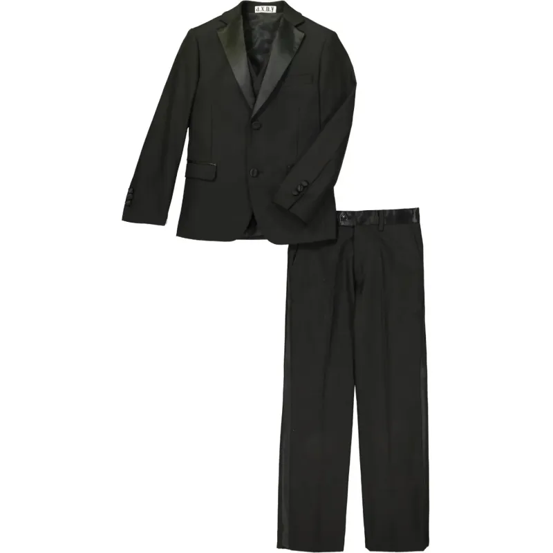 3 PC TUXEDO BLACK SLIM FIT SATIN COLLAR / ST1737