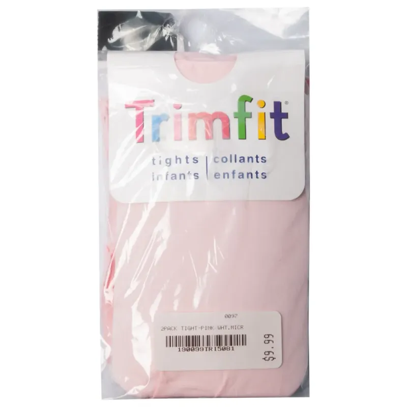 2 PACK TIGHT WHITE & PINK MICROFIBRE BABY / 5081