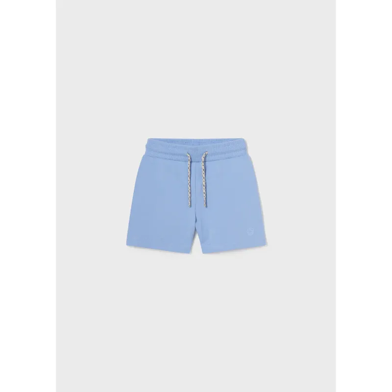 FLEECE SHORTS OCEAN BLUE PULL TIE WAIST / 621-069