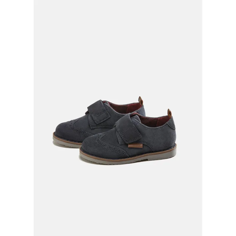 OXFORD SHOE NAVY SUEDE VELCRO CLOSURE / 42427-060