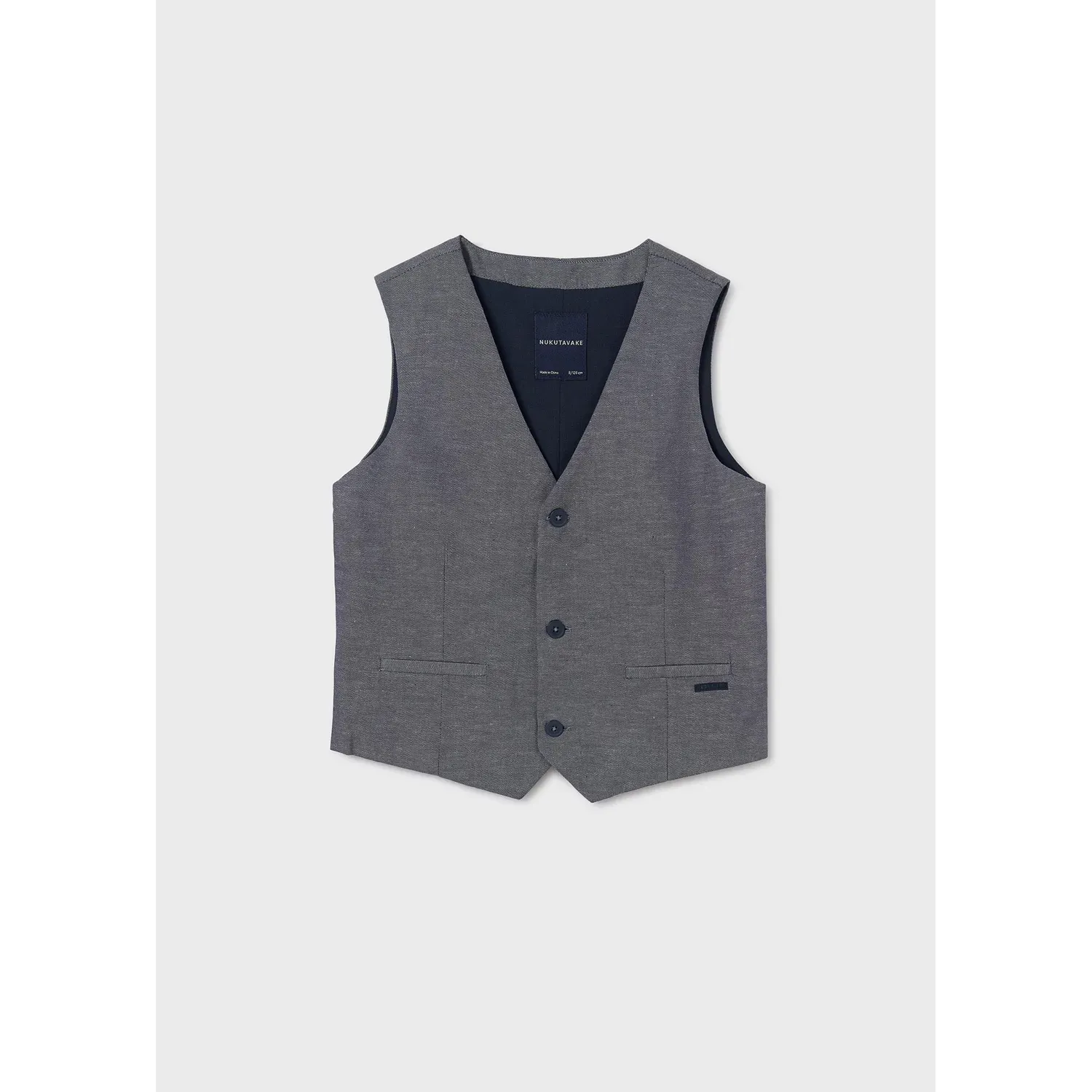 VEST N AVY MIX 3 BUTTON CLOSURE IMITATION POCKETS / 6341-047