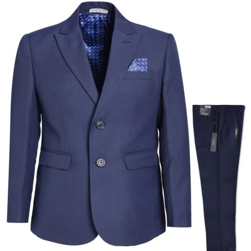 2PC SUIT DEEP BLUE HUSKY FIT SLIM FIT PANT / BLZH-5824-LZH-5824