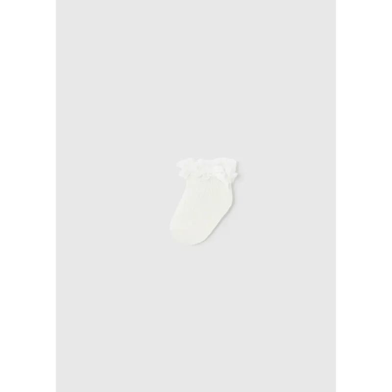 SOCKS CREAM TULLE TRIM / 9713-014