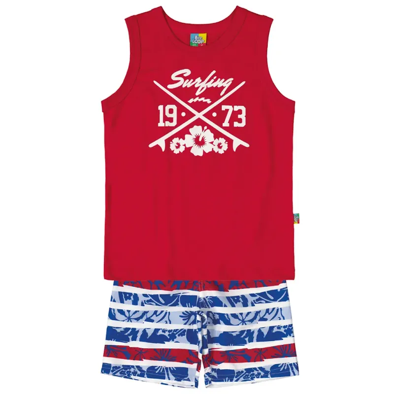 2PC TANK&SHORT3439B BL PRN / S9LUN1L3RD
