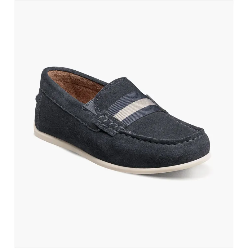 SHOE JASPER STRAP JR NAVY SUEDE SLIP ON / 16680