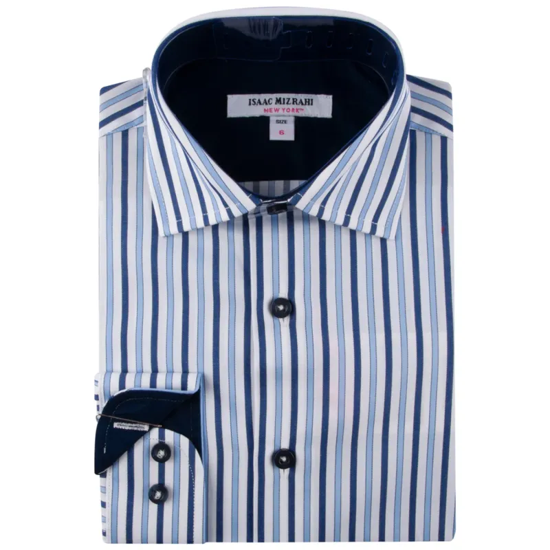 SHIRT BLUE & WHITE STRIPE / SH9543