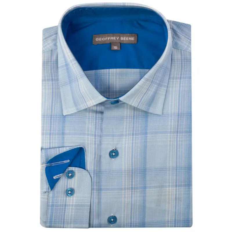 SHIRT SHGB9014 BLUE CHEC