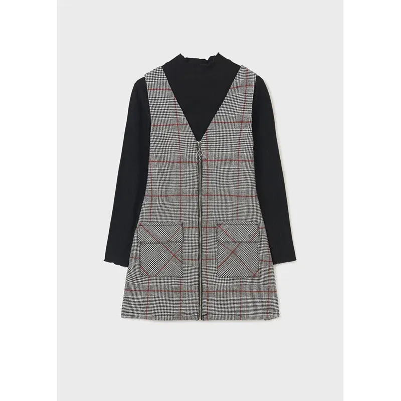 2 PC TOP & JUMPER BLACK & WHITE CHECK 2 POCKETS / 7948